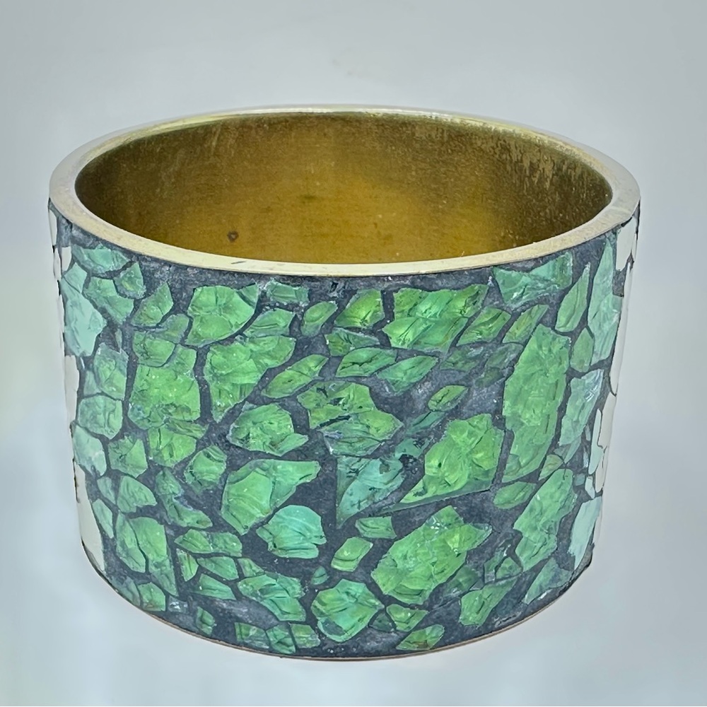 Green Mosaic Bangle Bracelet